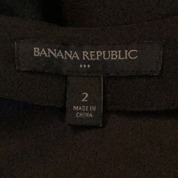 BANANA REPUBLIC WOMENS SHIFT MINI DRESS BLACK RUFFLED SLEEVES SIZE 2 - Picture 7 of 7